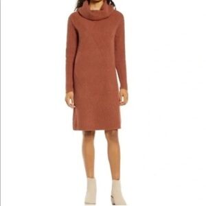 Caslon Cowl Neck Sweater Dress Rust New With Tags Size XL